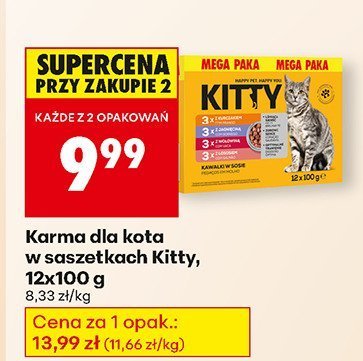 Karma dla kota w saszetkach Kitty 12x100 g promocja w Biedronka