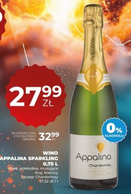 Wino Appalina Sparkling Chardonnay 0,75 l promocja w Duży Ben