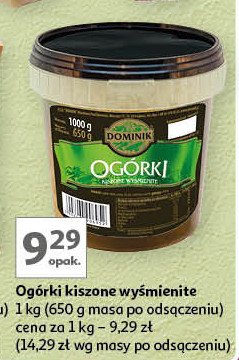 Ogórki kiszone wiaderko Dominik promocja