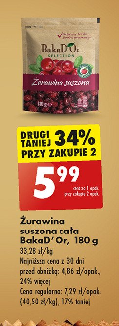 Żurawina suszona Bakad'or promocja