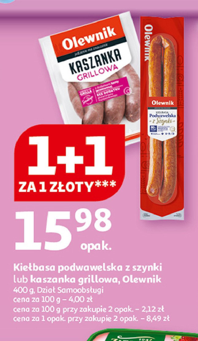 Kiełbasa podwawelska Olewnik promocja w Auchan