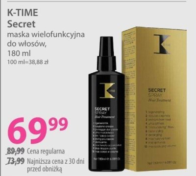 Maska K-TIME Secret wielofunkcyjna do włosów promocja w Hebe