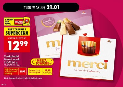 Czekoladki Merci, opak. 210/250 g promocja w Biedronka