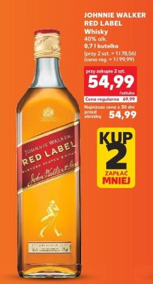 Whisky Johnnie walker red label promocja w Kaufland