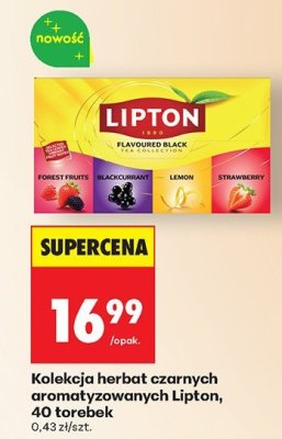Herbata Kolekcja herbat czarnych aromatyzowanych Lipton, 40 torebek promocja w Biedronka