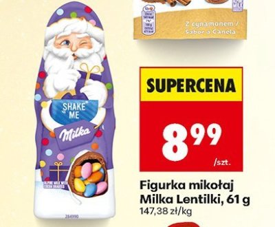 Figurka mikołaj Milka Lentilki, 61 g promocja w Biedronka