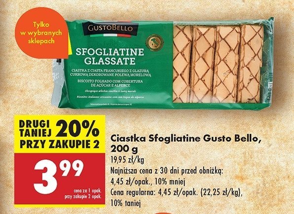 Ciastka sfogliatine glassate Gustobello promocja