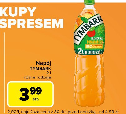 Napój pomarańcza-brzoskwinia Tymbark promocja