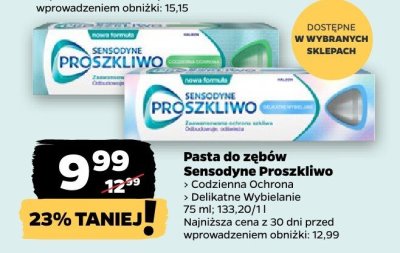 Pasta do zębów Sensodyne Proszklivo Delikatne Wybielanie promocja w Netto