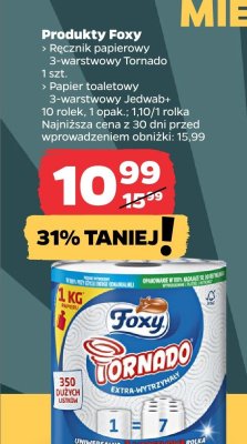 Ręcznik papierowy Foxy Tornado 3-warstwowy promocja w Netto