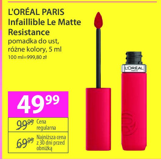 Pomadka do ust 245 L'oreal infallible matte resistance promocja