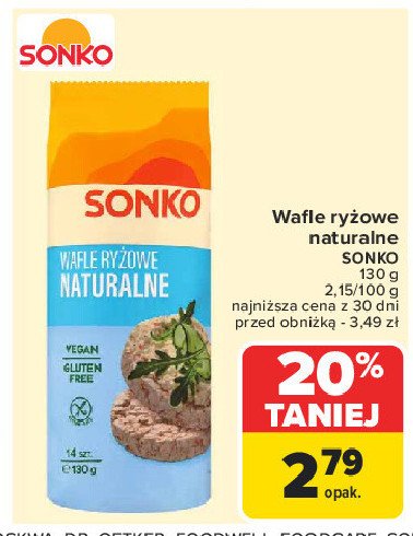 Wafle ryżowe naturalne Sonko promocja w Carrefour Market