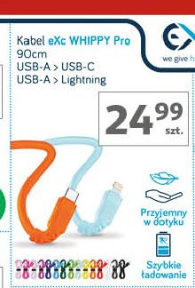 Kabel usb whippy pro 90 cm usb-a lightning Exc promocja w Auchan