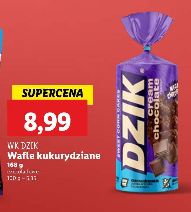Wafle kukurydziane czekoladowe WK DZIK promocja