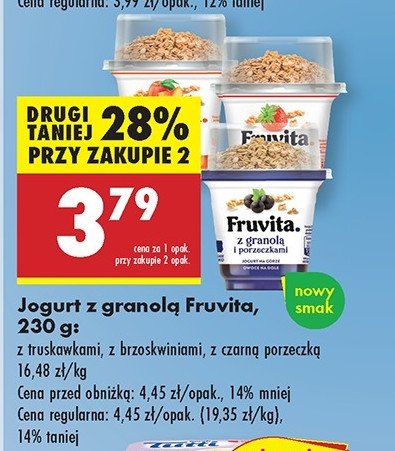 Jogurt z porzeczkami z granolą Fruvita promocja