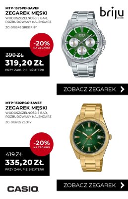 Zegarek męski CASIO MTP-1375PD-3AVEF ZG-018649 srebrny promocja w Briju