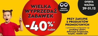 Zabawki -40% przy zakupie dwóch produktów promocja w Biedronka
