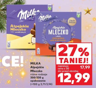 Czekolada MILKA Alpejskie Mleczko różne rodzaje promocja w Kaufland