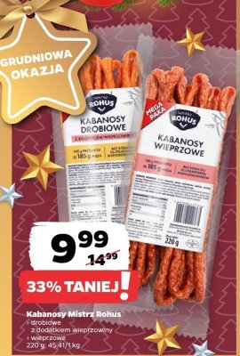 Kabanosy drobiowe z dodatkiem wieprzowiny promocja w Netto