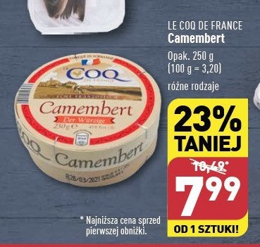 Ser camembert naturalny Le coq de france promocja