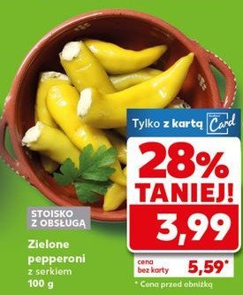 Zielone pepperoni z serem promocja w Kaufland