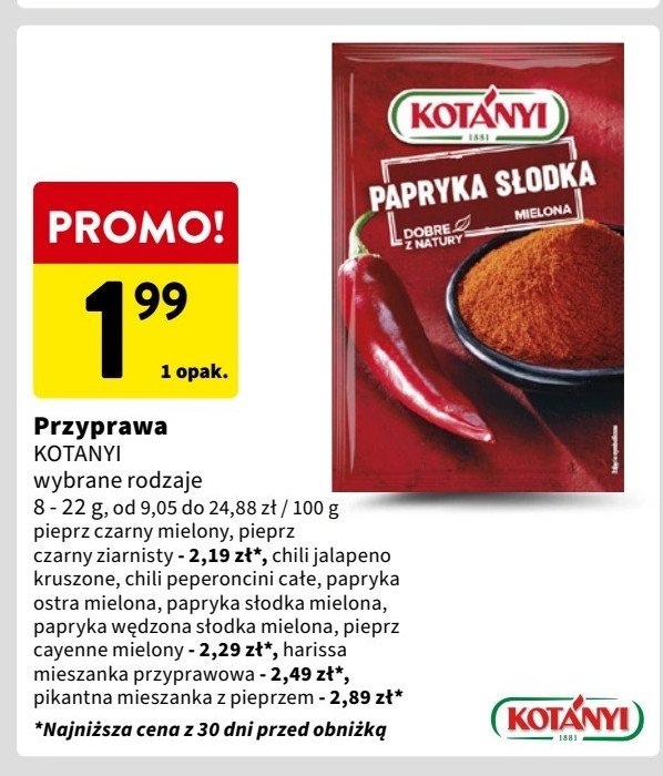 Pieprz cayenne Kotanyi promocja