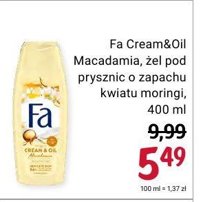 Żel pod prysznic macadamia Fa cream & oil promocja