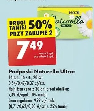 Podpaski night ze skrzydełkami Naturella promocja w Biedronka