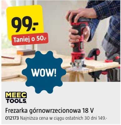 Frezarka górnowrzecionowa MEEC TOOLS 18 V promocja w Jula