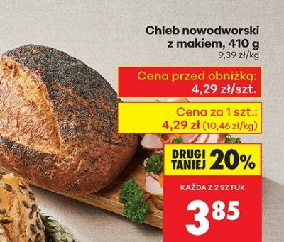 Chleb nowodworski z makiem promocja w Biedronka