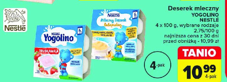 Deserek truskawka Nestle yogolino (jogolino) promocja w Carrefour
