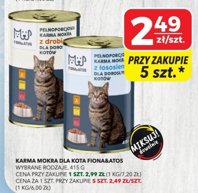 Karma mokra dla kota Fiona&Batos wybrane rodzaje promocja w Top Market