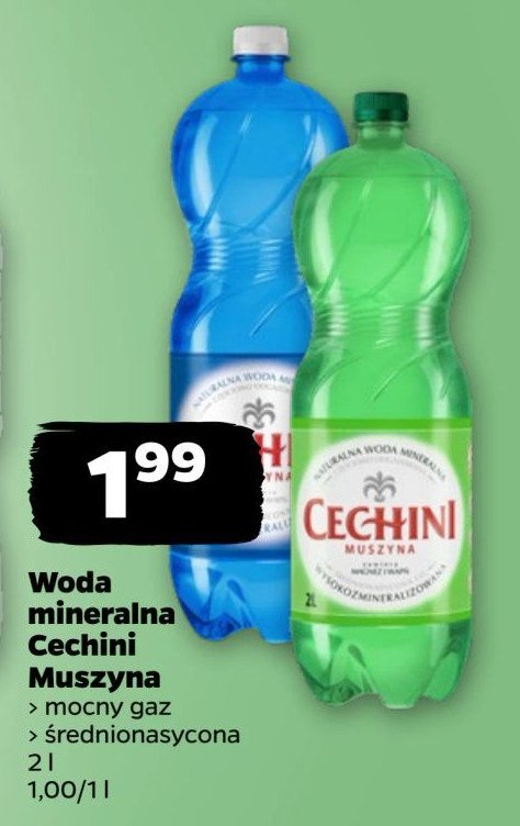 Woda mocno gazowana Muszyna cechini promocja