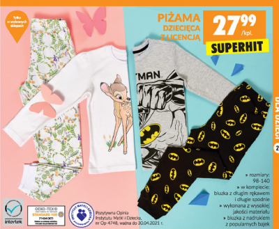 Piżama chłopięca 98-140 batman promocja