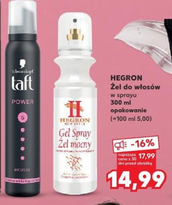 Produkty do stylizacji włosów Taft różne rodzaje 250-10 g promocja w Kaufland