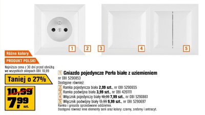 Ramka pojedyncza biała Perla promocja w OBI