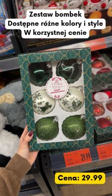 Zestaw szklanych bombek 6 szt. promocja w Kaufland