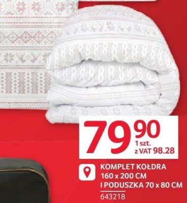 Komplet kołdra 160x200 cm i poduszka 70x80 cm promocja w Selgros