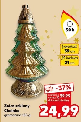 Znicz szklany Choinka  promocja w Kaufland