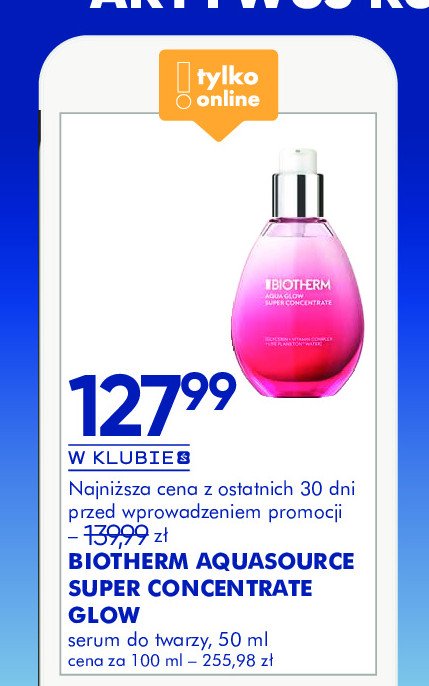 Serum do twarzy glow BIOTHERM AQUASOURCE promocja