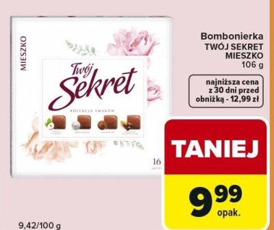 Bombonierka TWÓJ SEKRET MIESZKO 106 g promocja w Carrefour Express