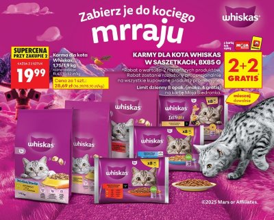 Karma dla kota Whiskas, 1,75/1,9 kg promocja w Biedronka