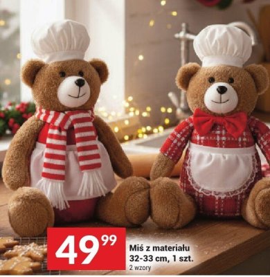 Miś z materiału 32-33 cm promocja w Twój Market