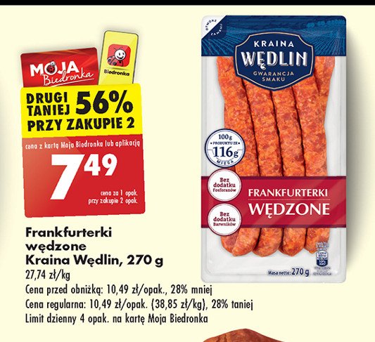 Frankfurterki wędzone Kraina wędlin promocja