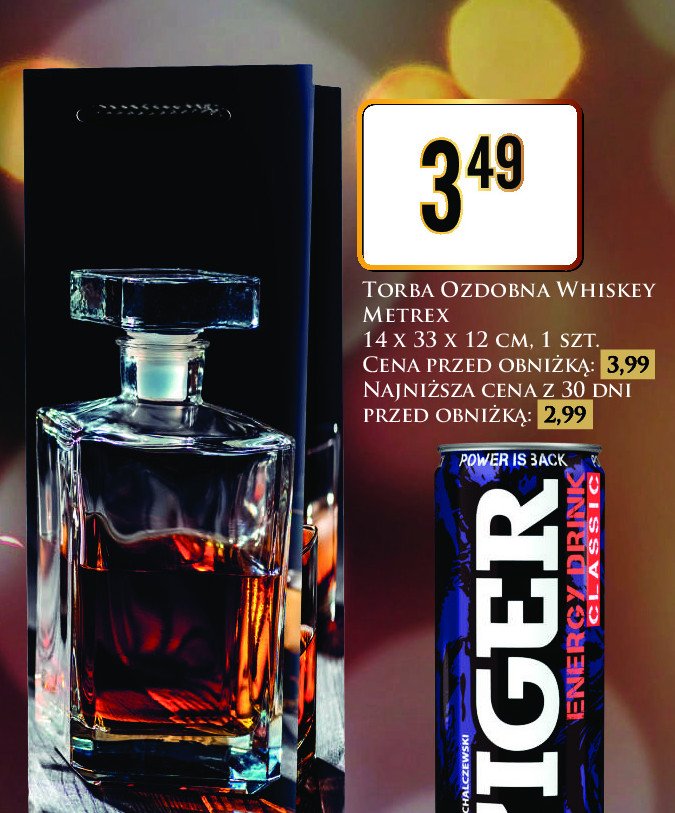 Torba ozdobna whiskey METREX promocja w Dino