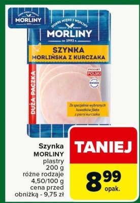 Szynka MORLINY szynka morlińska z kurczaka promocja w Carrefour