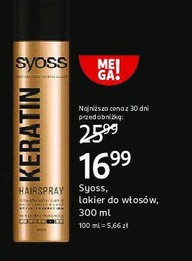 Lakier do włosów Syoss keratin promocja w Rossmann