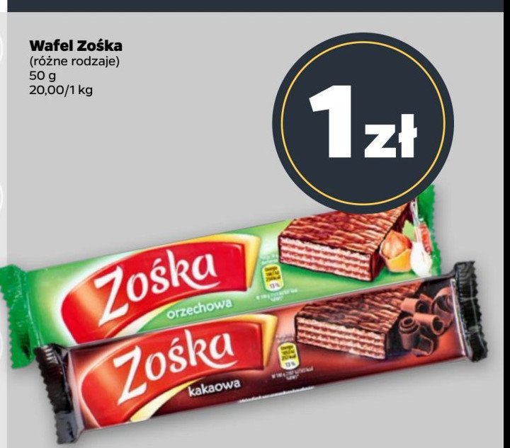 Wafelek orzechowy Zośka promocja w Netto