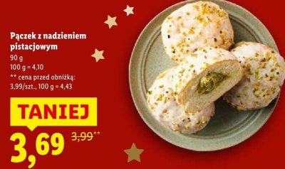 Pączek z nadzieniem pistacjowym promocja w Lidl