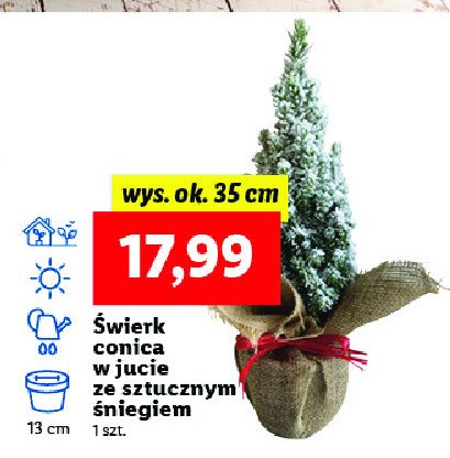艢wierk conica w jucie ze 艣niegiem 35 cm promocja